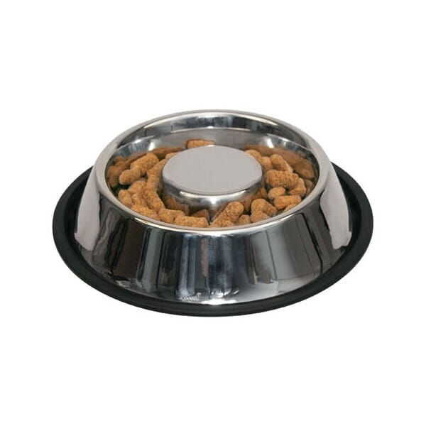 Anti-slip metal bowl 500 ml. slowing down eating