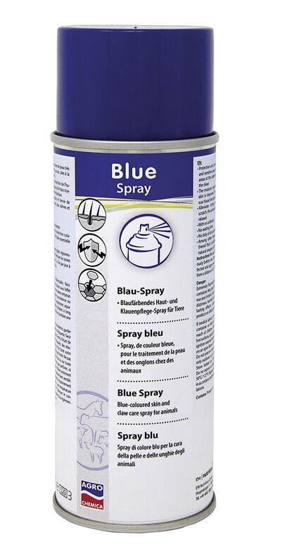 Spray protetor azul para cuidados com a pele dos cascos 400ml