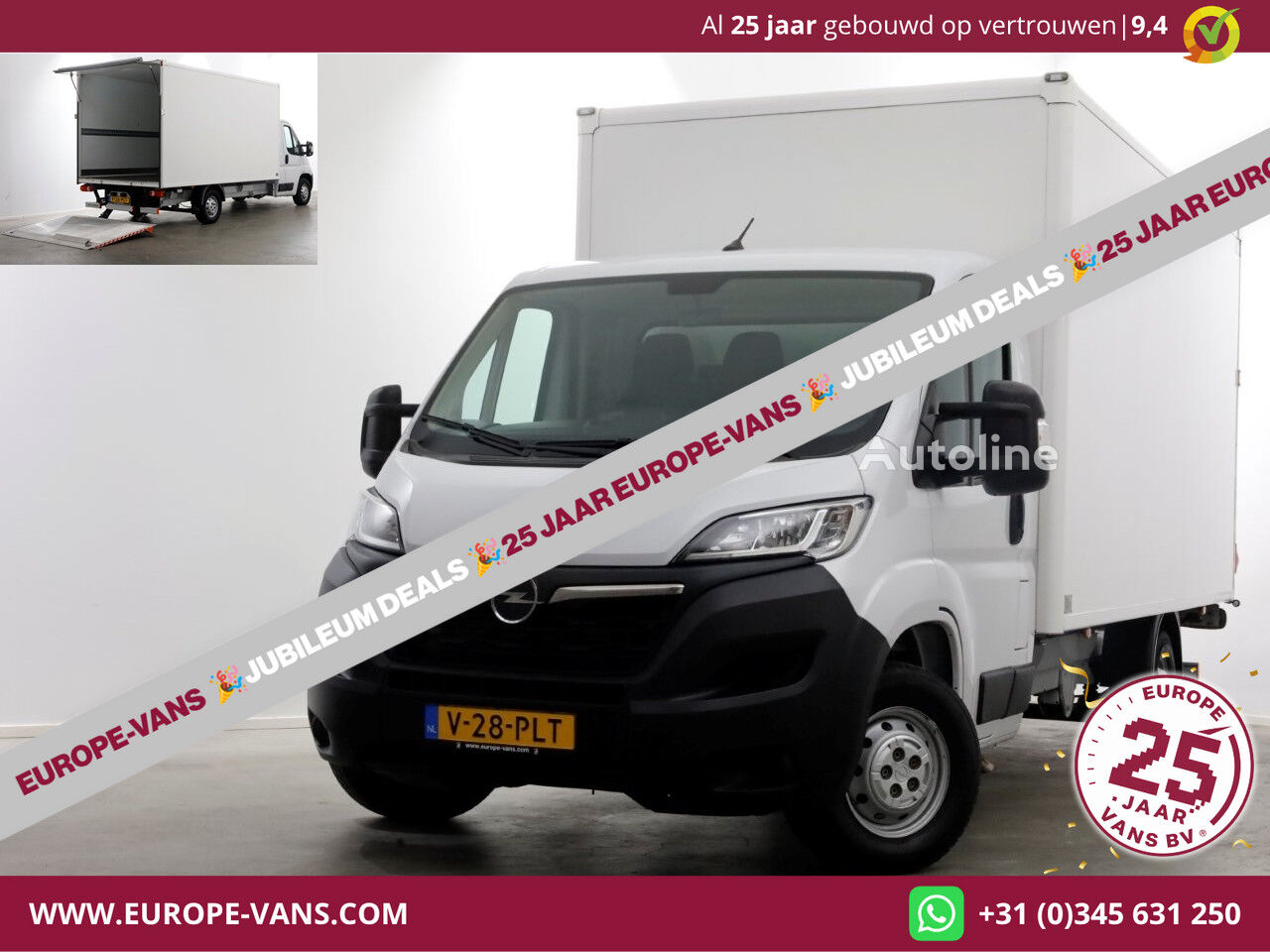 Opel Movano 2.2D 140pk Bakwagen met laadklep 1.060kg laadvermogen 02- lastbil kassevogn < 3.5t - Autoline