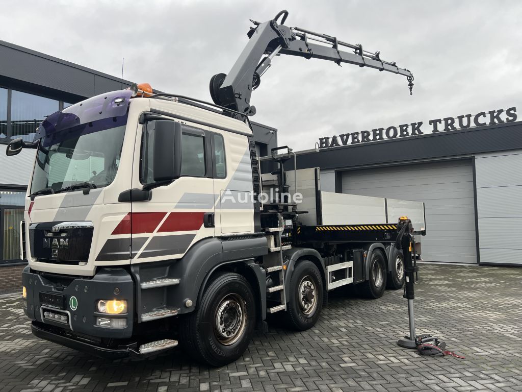 MAN TGS 35.480 8x4-6 BL Change system Tipper/Platform HIAB 232-5 Yea dobozos teherautó