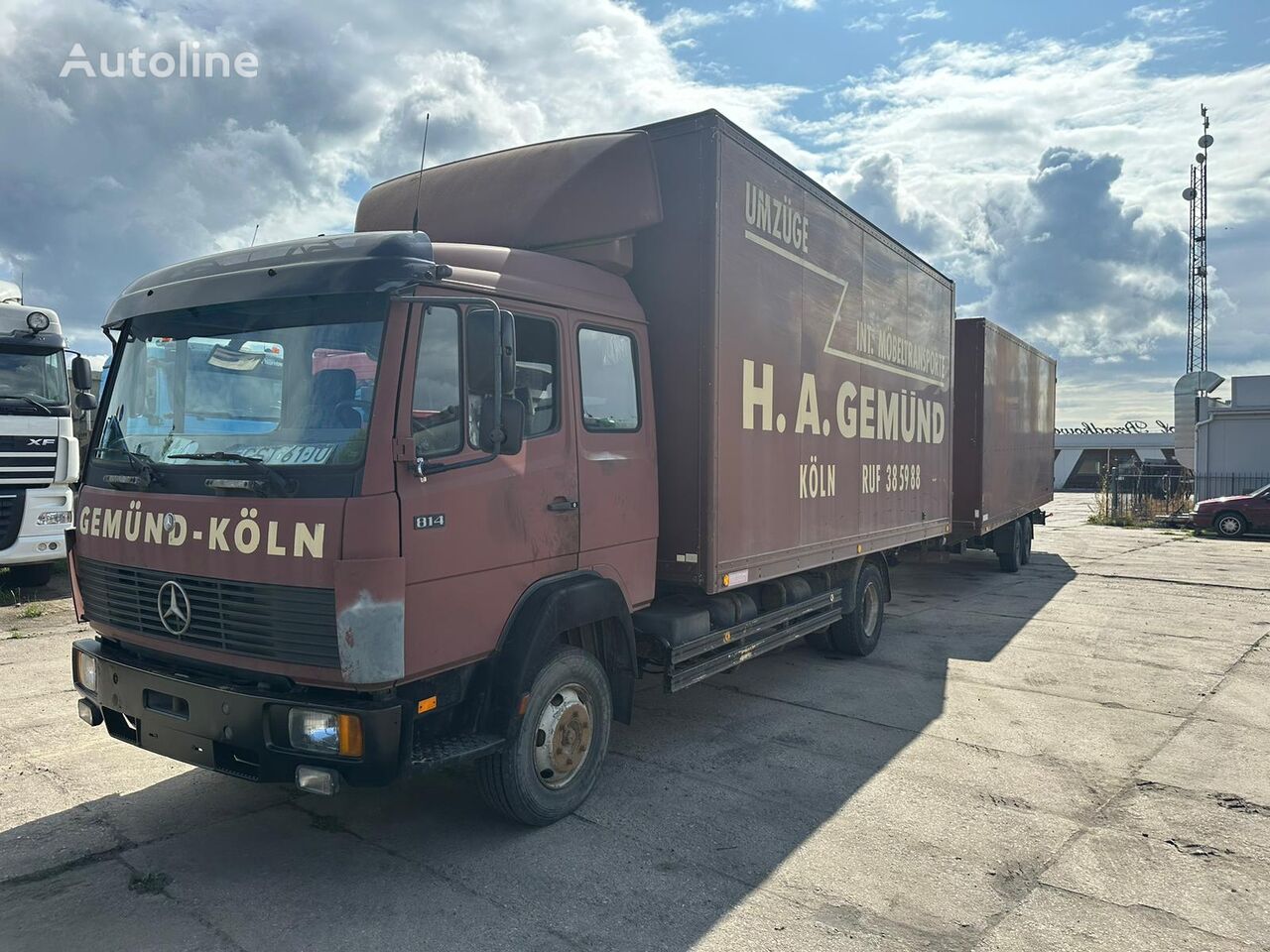 camião furgão Mercedes-Benz 814 + reboque furgão