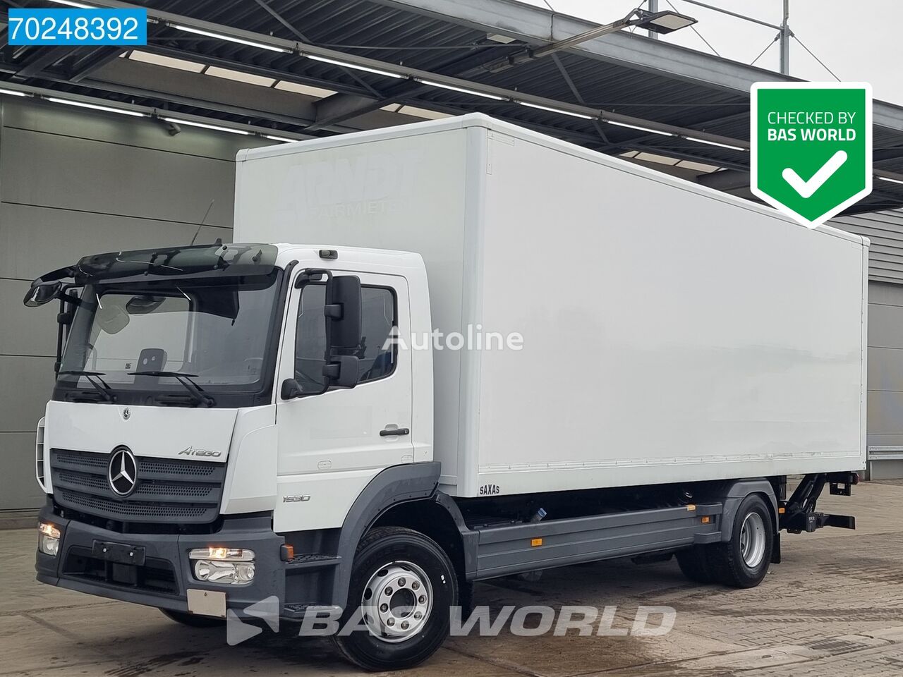 شاحنة مقفلة Mercedes-Benz Atego 1530 4X2 15tons automatic 2xTanks Ladebordwand Euro 6