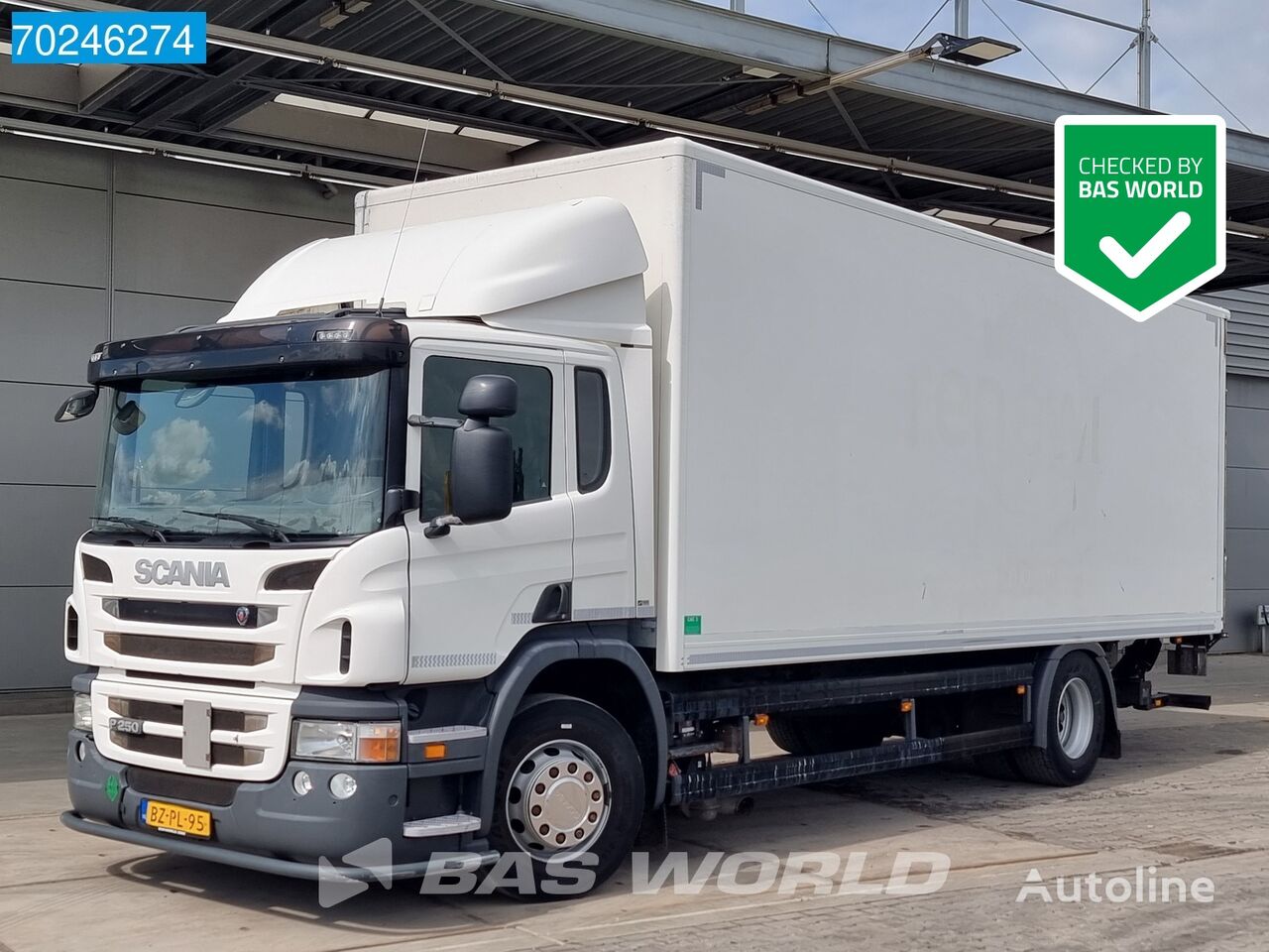 xe tải thùng kín Scania P250 4X2 19tonner NL-Truck Ladebordwand Euro 5