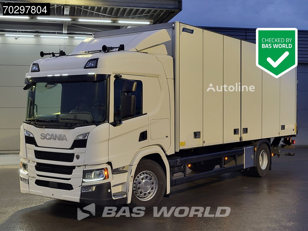 Scania P320 P 4X2 18tonner 2000kg Ladebordwand Automatic Navi LED Euro  box truck - Autoline