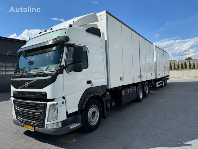 Volvo FM 450  bakwagen + bakwagen aanhanger