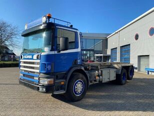 Scania P124-420 / 6X2 / 3 SIDE TIPPER / LIFT AXLE / FULL-STEEL / MANUAL camión con sistema de cables