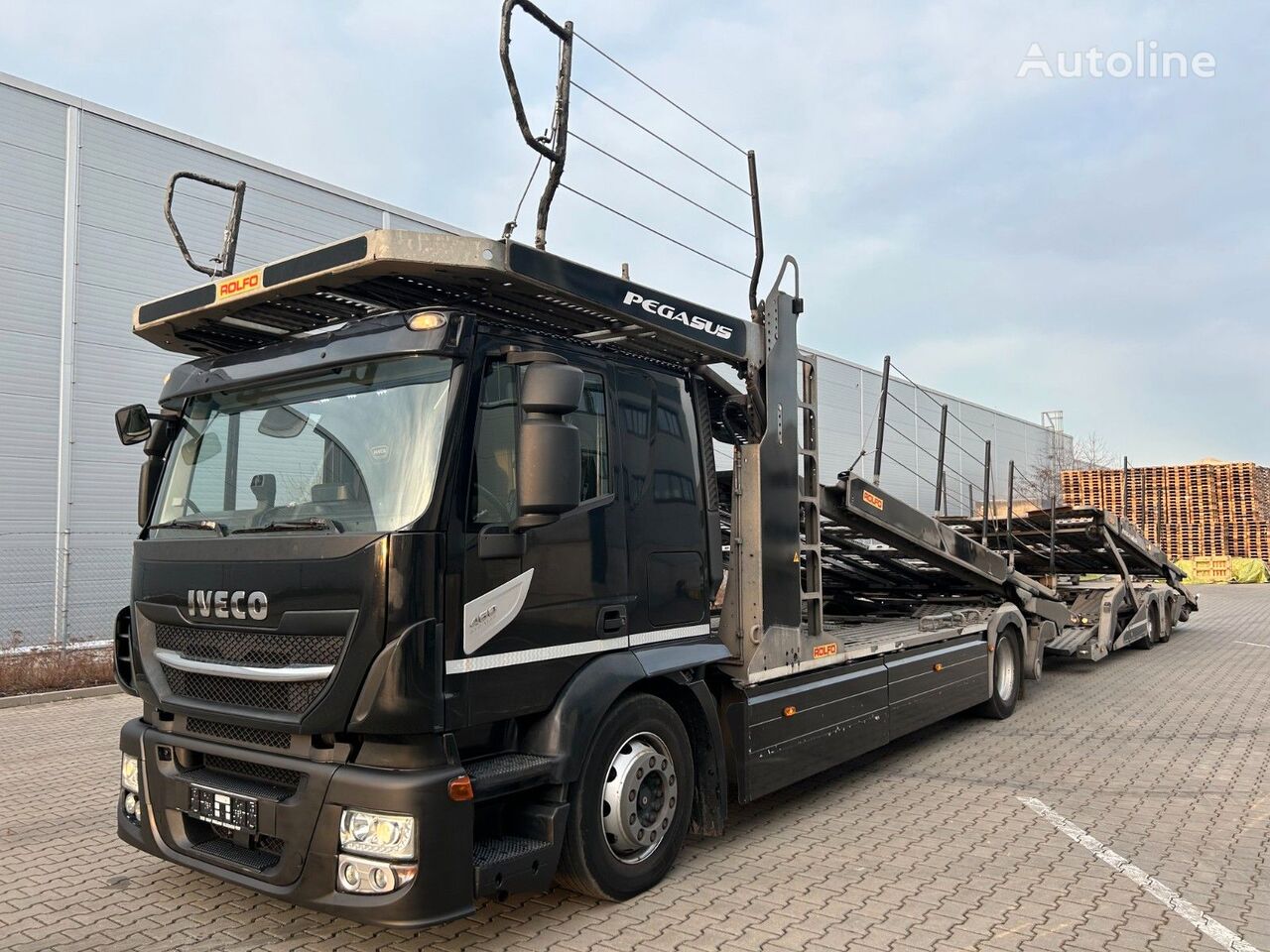 camion porte-voitures IVECO Stralis 460 + remorque porte-voitures