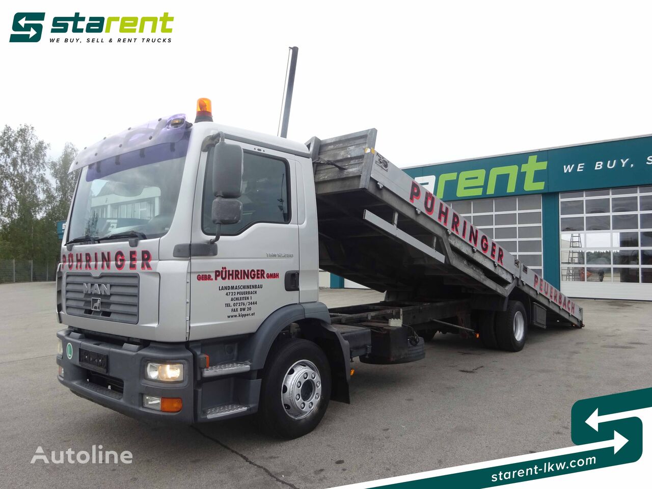 camion porte-voitures MAN TGM 12.280, Fahrzeugtransporter, kippbar