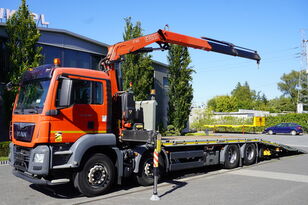 MAN TGS 35.360 E6 8×2 / HDS Fassi F165A.2.22 / Tow truck car transporter