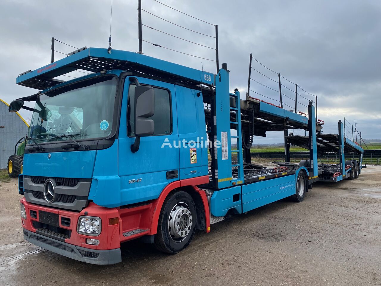 camião porta-automóveis Mercedes-Benz Actros 1841 + reboque porta carros