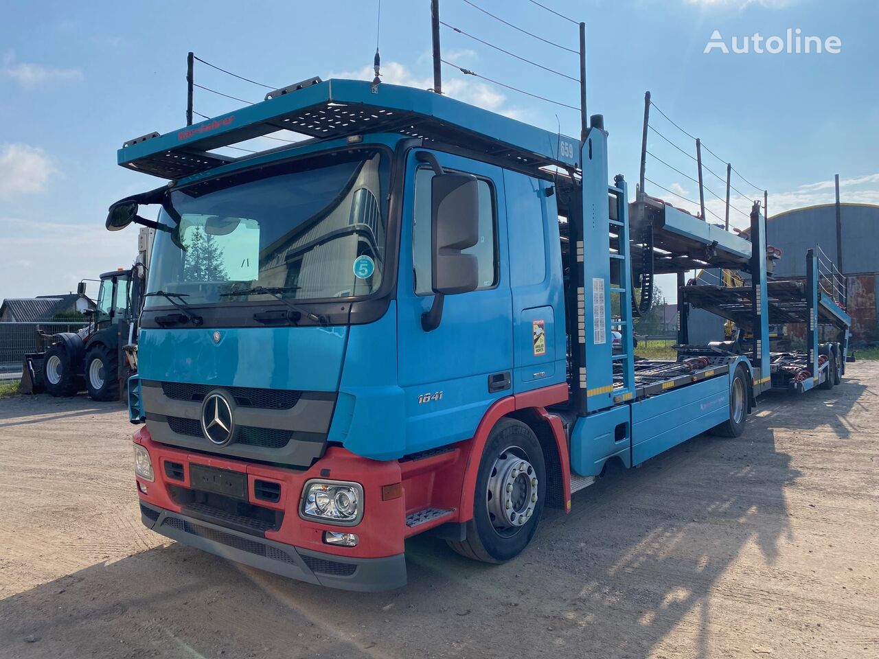 camion transport auto Mercedes-Benz Actros 1841L + remorcă transport auto