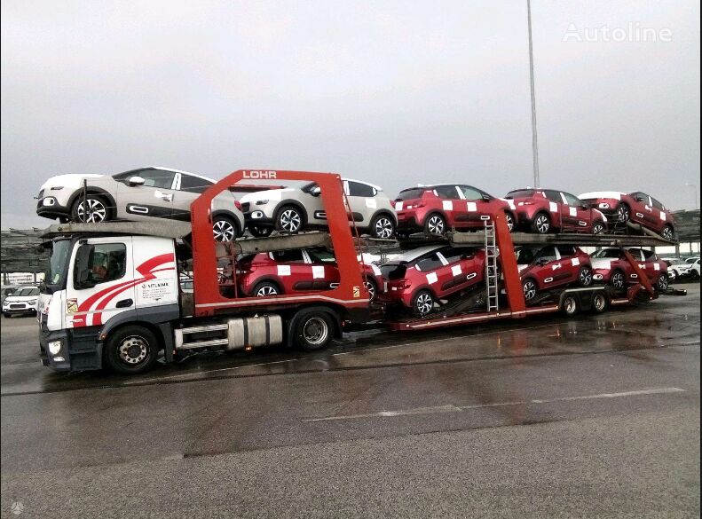 ciężarówka do przewozu samochodów Mercedes-Benz Actros 1843 + przyczepa do przewozu samochodów