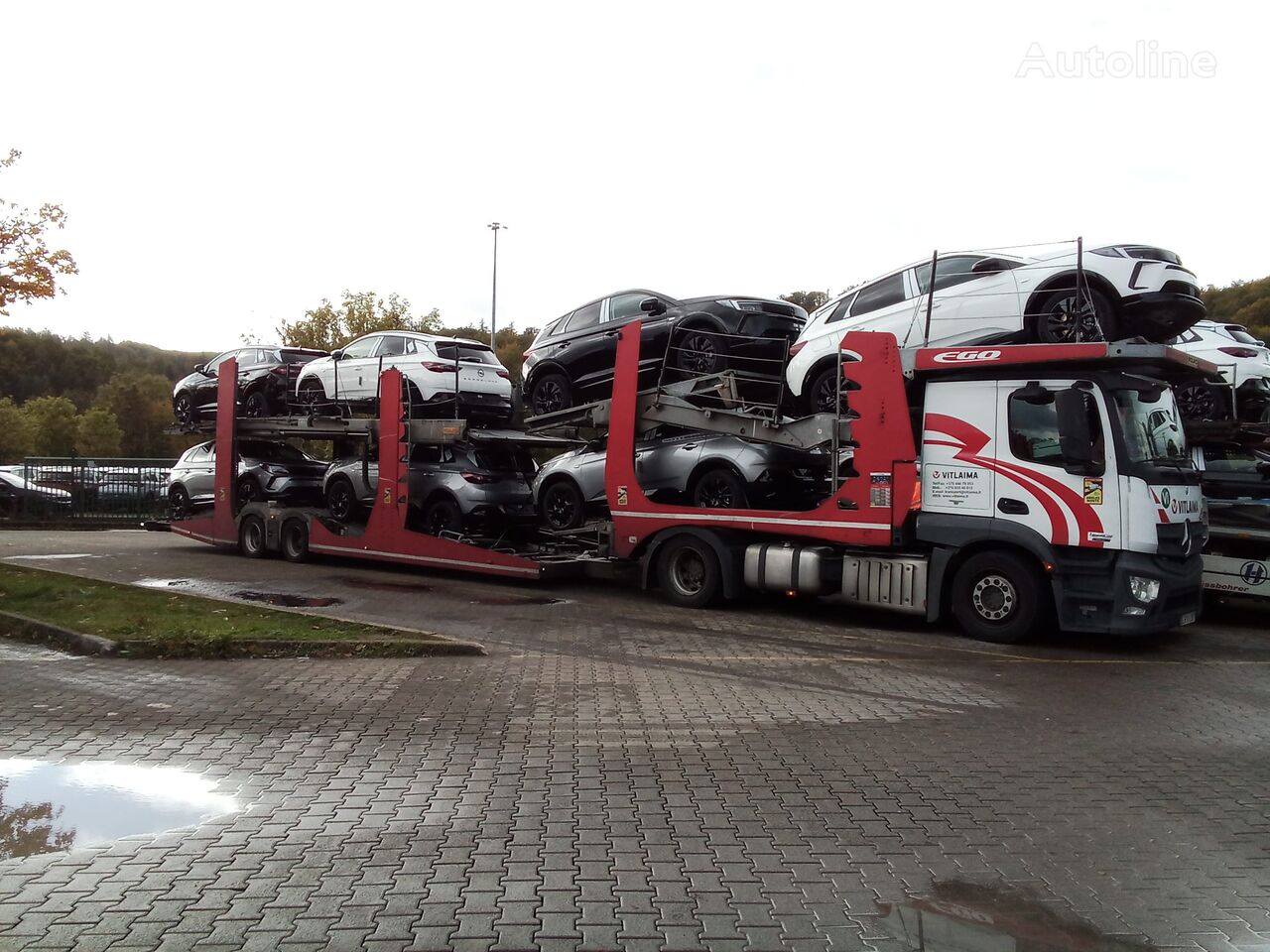 Mercedes-Benz Actros 1843  car transporter + car transporter trailer