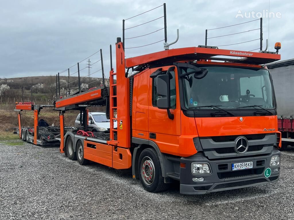 камион за транспорт на возила Mercedes-Benz Actros 1844 + приколка за транспорт на возила