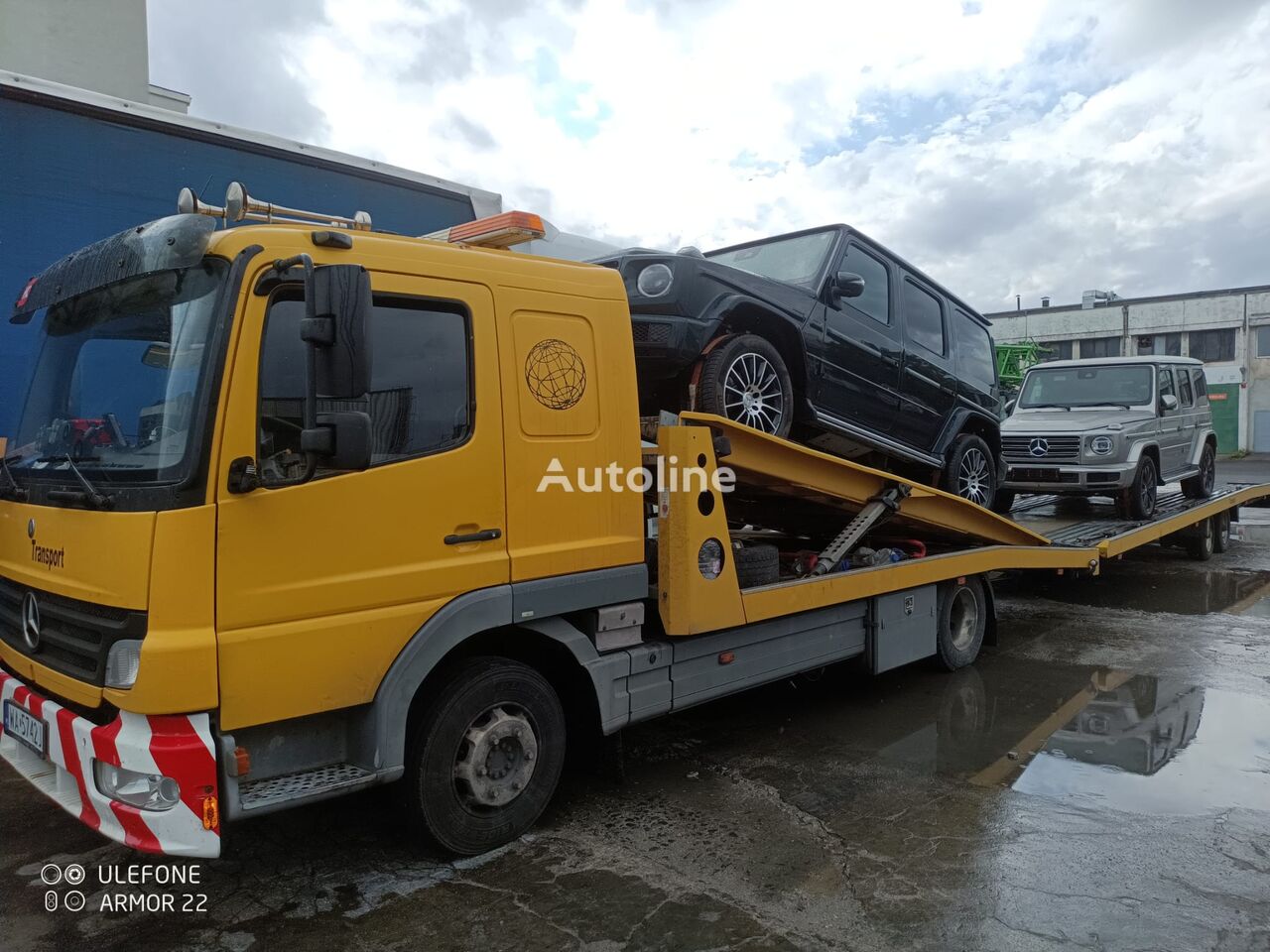 شاحنة نقل السيارات Mercedes-Benz Atego 822 + العربات المقطورة شاحنة نقل السيارات - Autoline