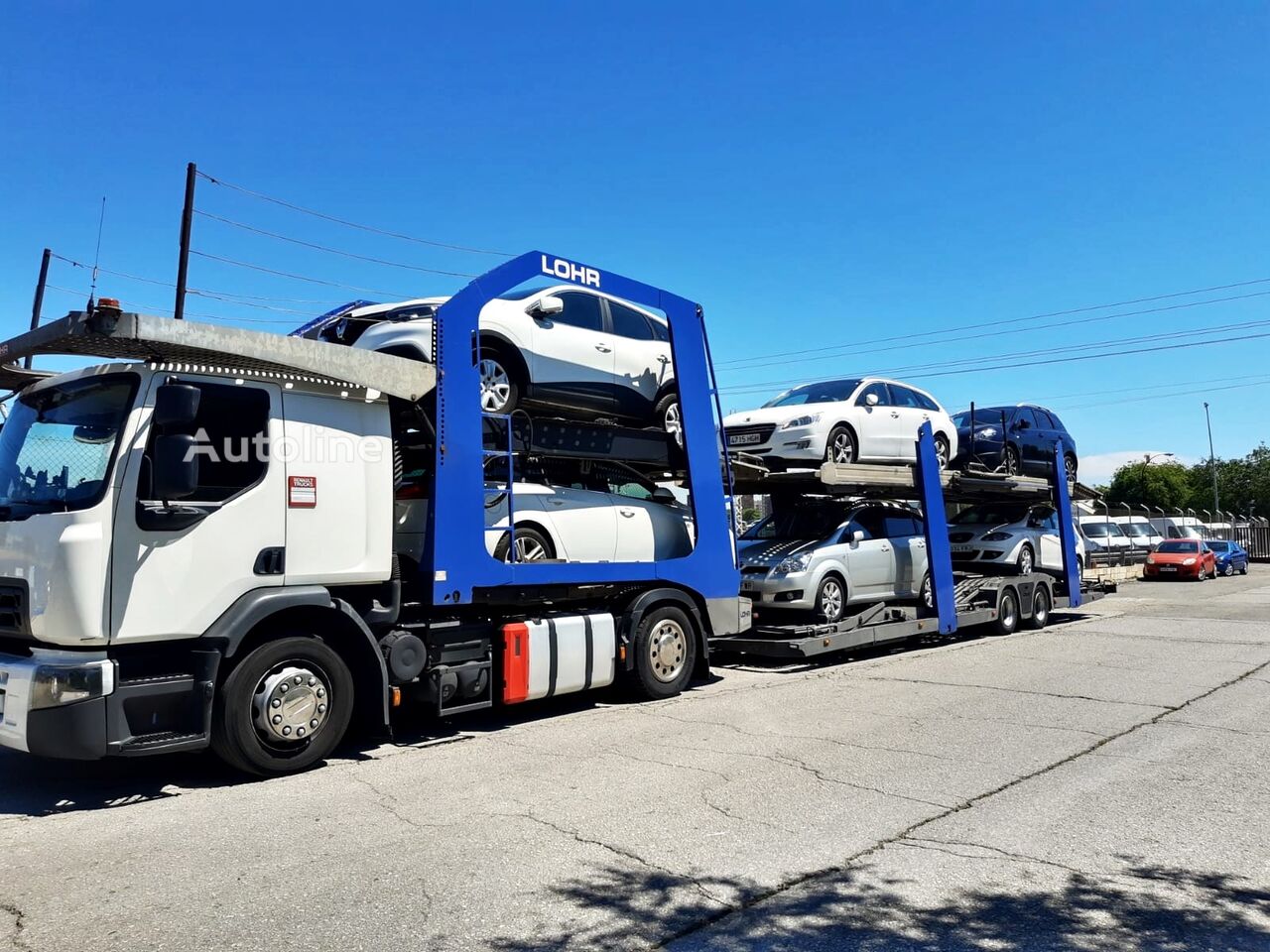 Renault D Wide 430 Lohr 1,23 VDI Galvanized camión portacoches + remolque portacoches - Autoline