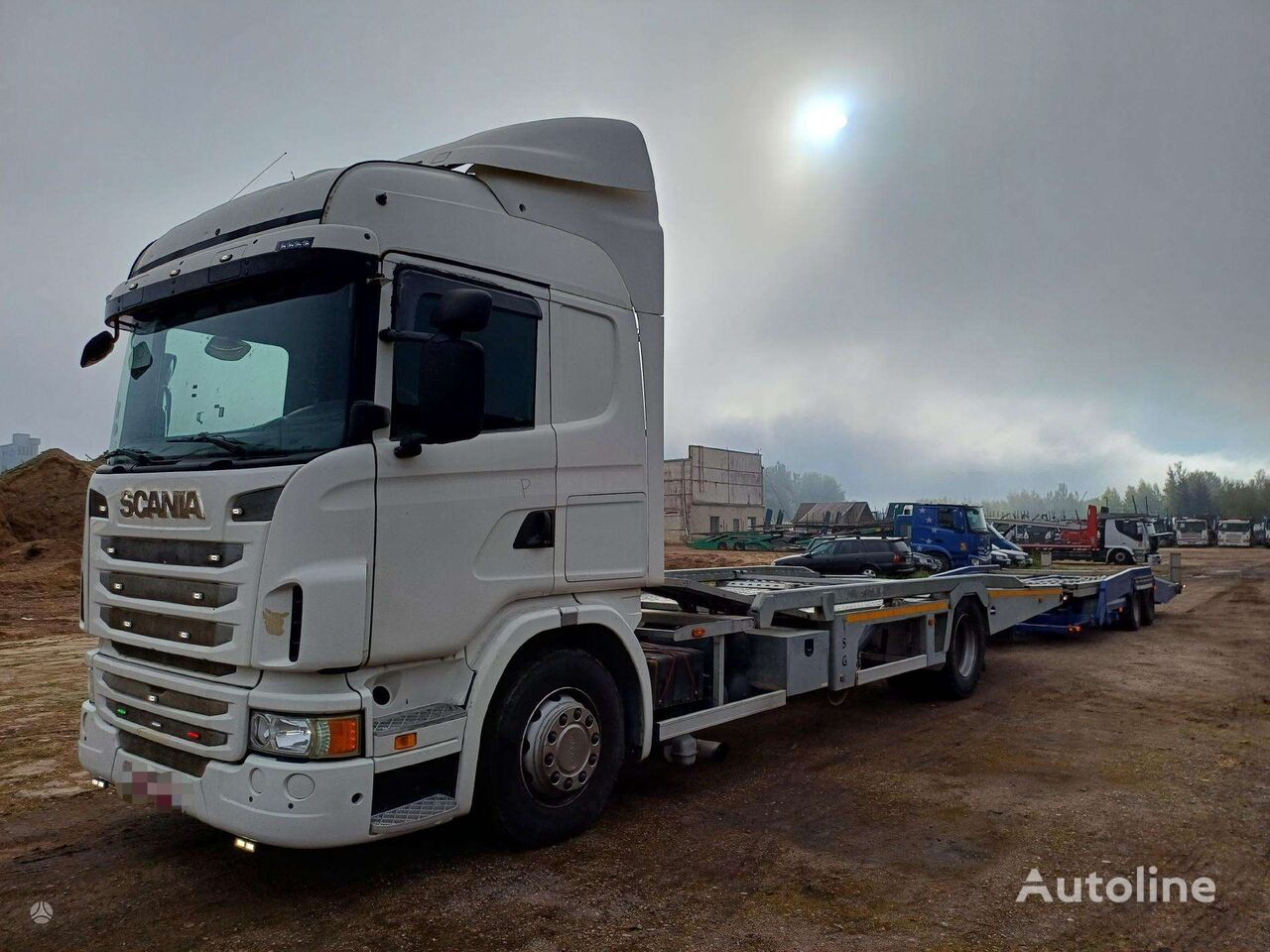 автовоз Scania + прицеп автовоз