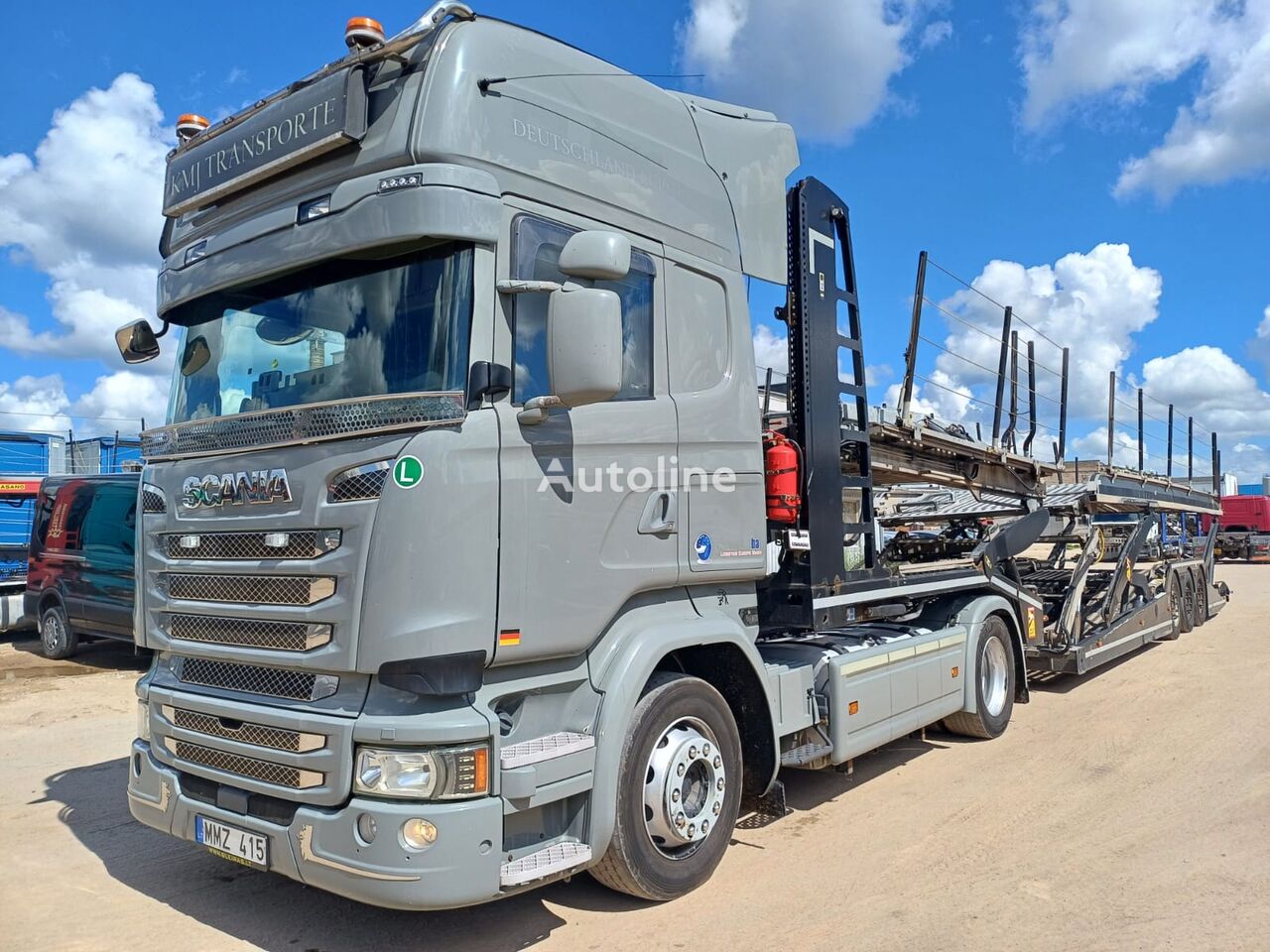 شاحنة نقل السيارات Scania + LOHR 2013 + العربات المقطورة شاحنة نقل السيارات