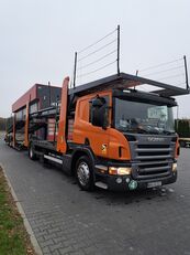 ciężarówka do przewozu samochodów Scania P380 + przyczepa do przewozu samochodów