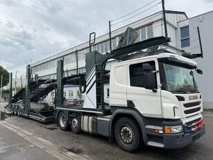 شاحنة نقل السيارات Scania P410 RHD 6X2 EURO 6 + HUNWICK 3 AXLE HANGER