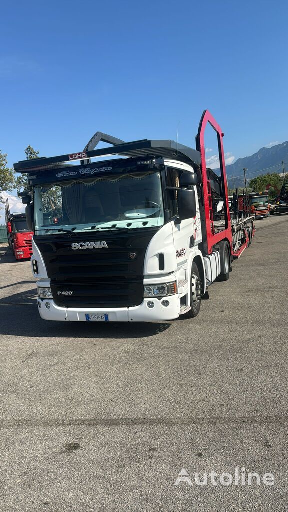 tovornjak avtotransporter Scania P420 + prikolica avtotransporter