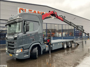 camion transport auto Scania R 650 Euro 6 V8 Retarder HMF 26 Tonmeter laadkraan Autotransport