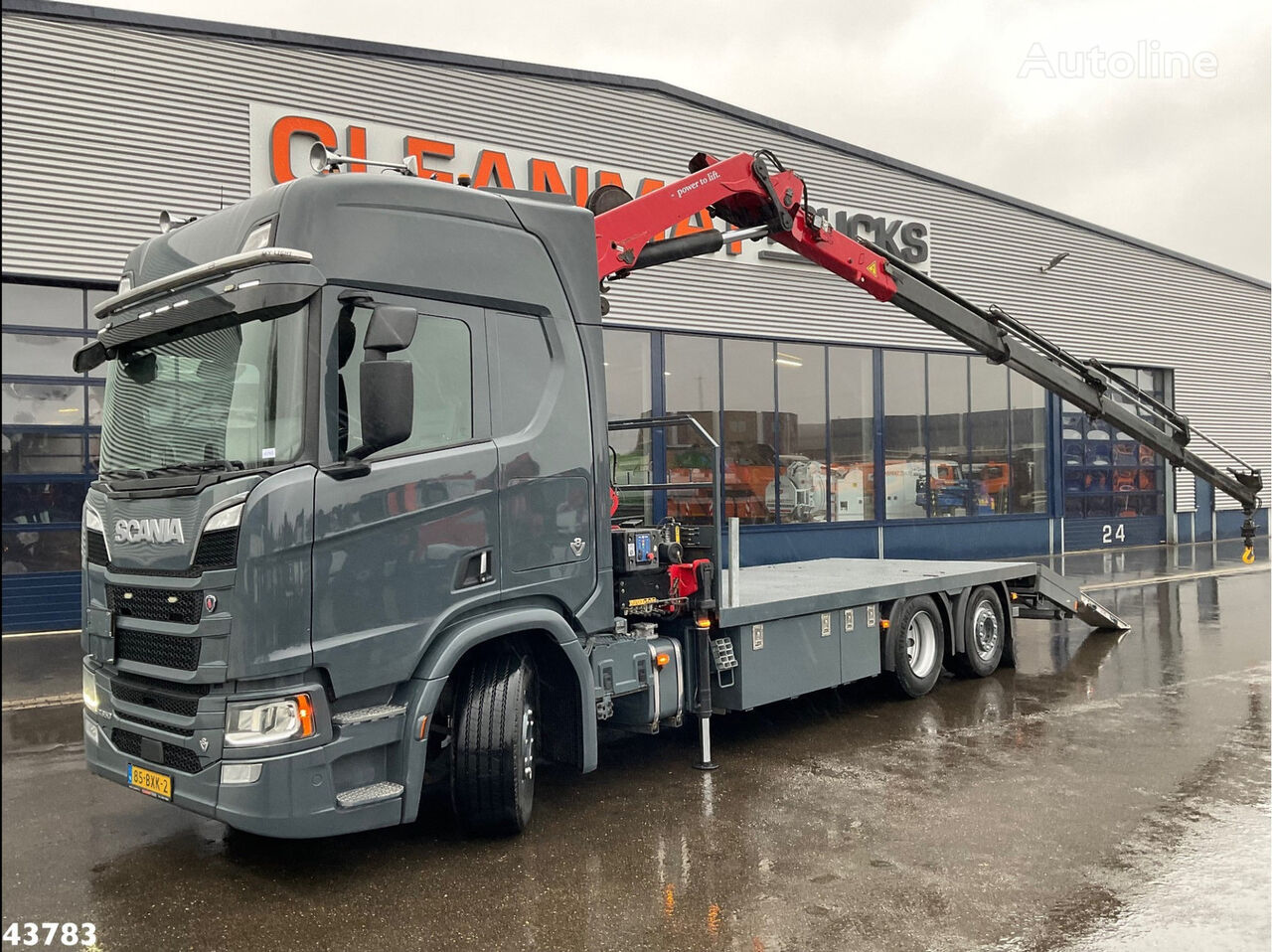 Scania R 650 Euro 6 V8 Retarder HMF 26 Tonmeter laadkraan Autotransport biltransport