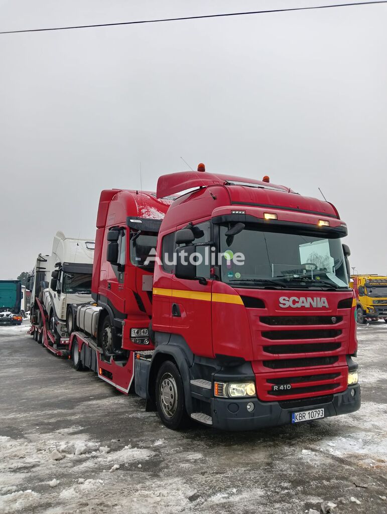 Scania R410 FVG BODY biltransport + biltransport trailer