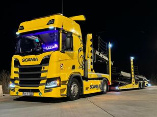 camion transport auto Scania R450 + remorcă transport auto