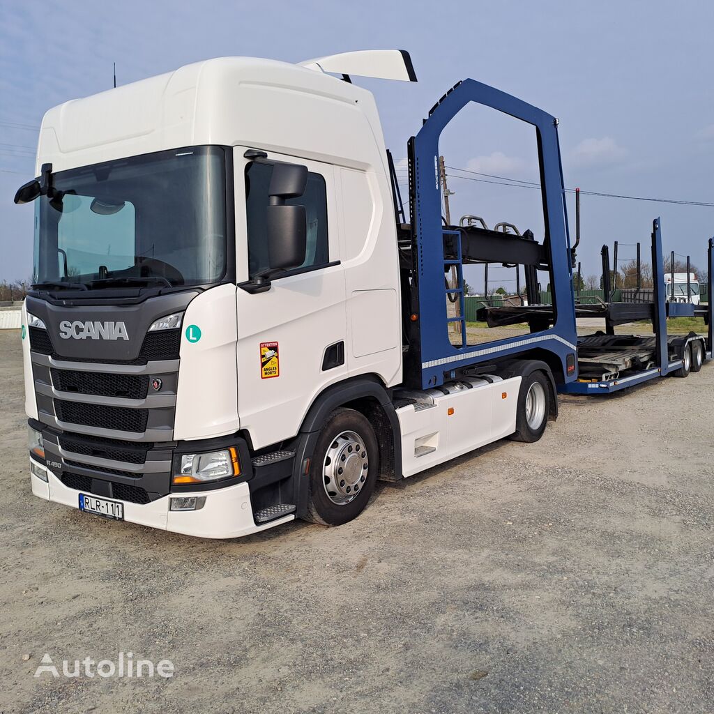 Scania R450 EURO6  STANDKLÍMA, INTARDER,+ LOHR,GALVANIZED, TOP ZUSTAND, araba taşıyıcı