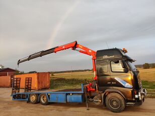 autovežis sunkvežimis Volvo FH12 460 / 8.4m platform / HMF crane