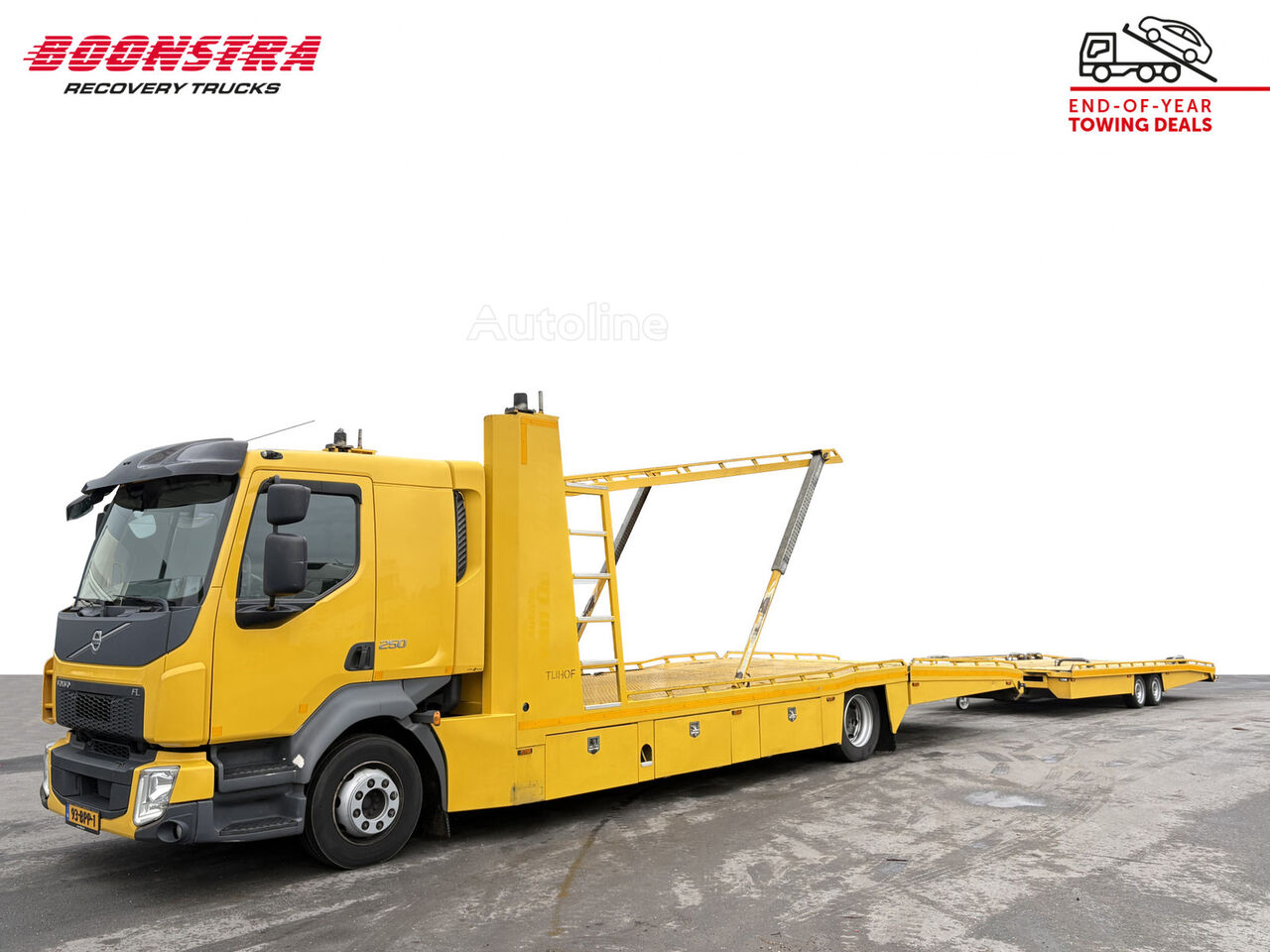 Autotransportér Volvo FL 250 Tijhof 3 lader + TA35-ANN aanhanger Winde - Autoline