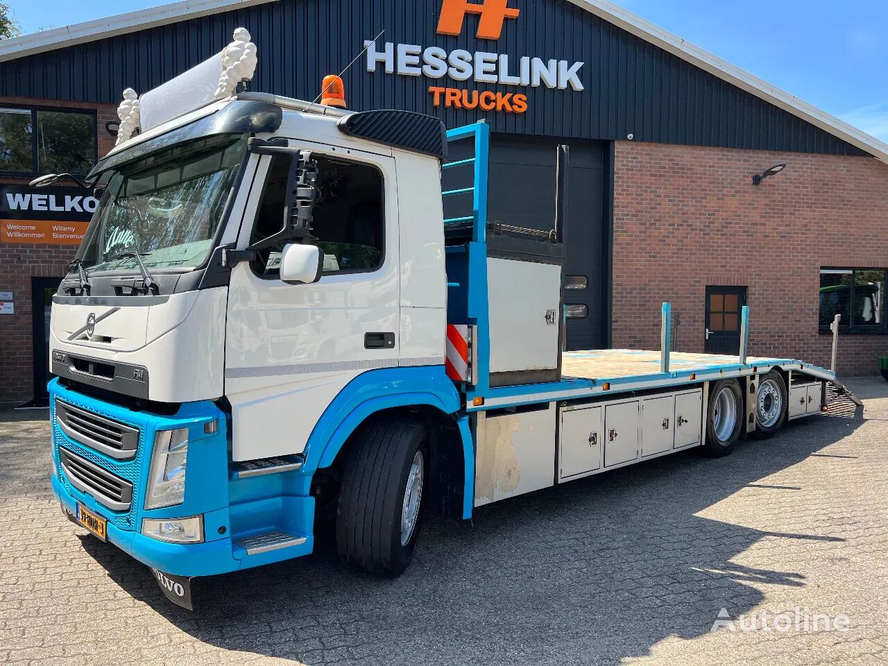 autotreiler veoauto Volvo FM 340 6X2 7.8M Oprijwagen Machinery 589.915KM EURO 6 NL Truck