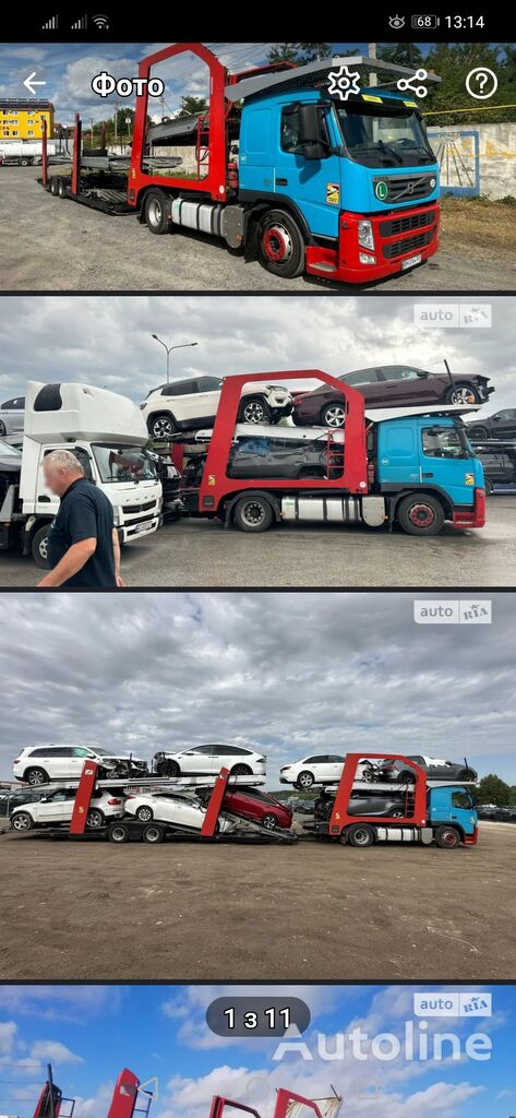 camion bisarca Volvo FM 460 + rimorchio bisarca