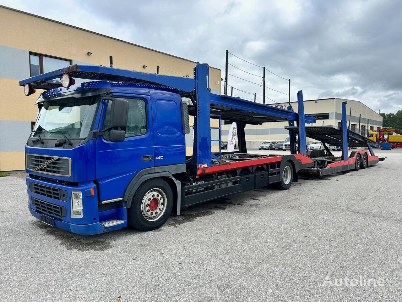 autovežis sunkvežimis Volvo FM460 4X2 EURO3 + LOHR TRAILER