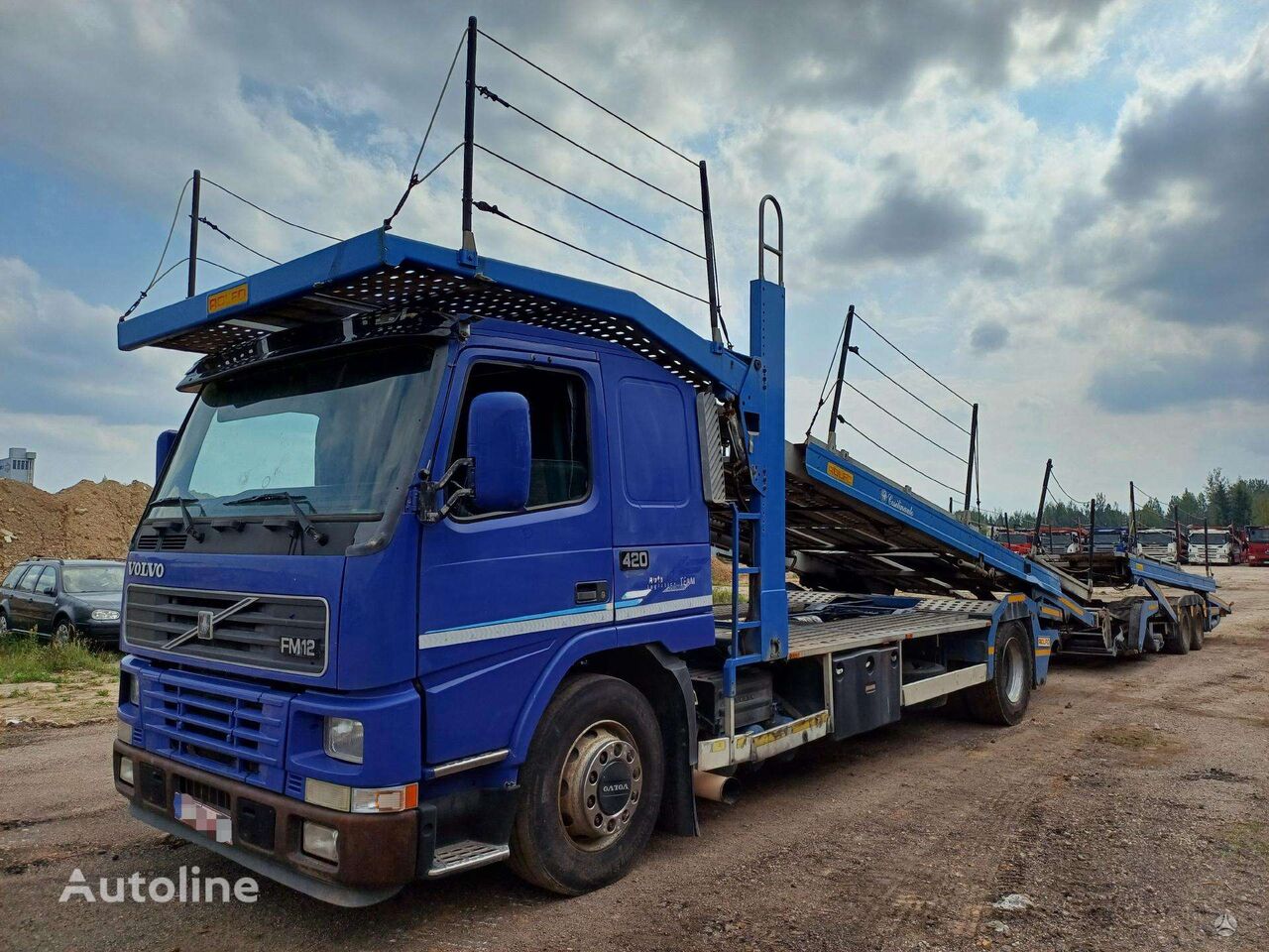 autovežis sunkvežimis Volvo + ROLFO 2002 + autovežis priekaba