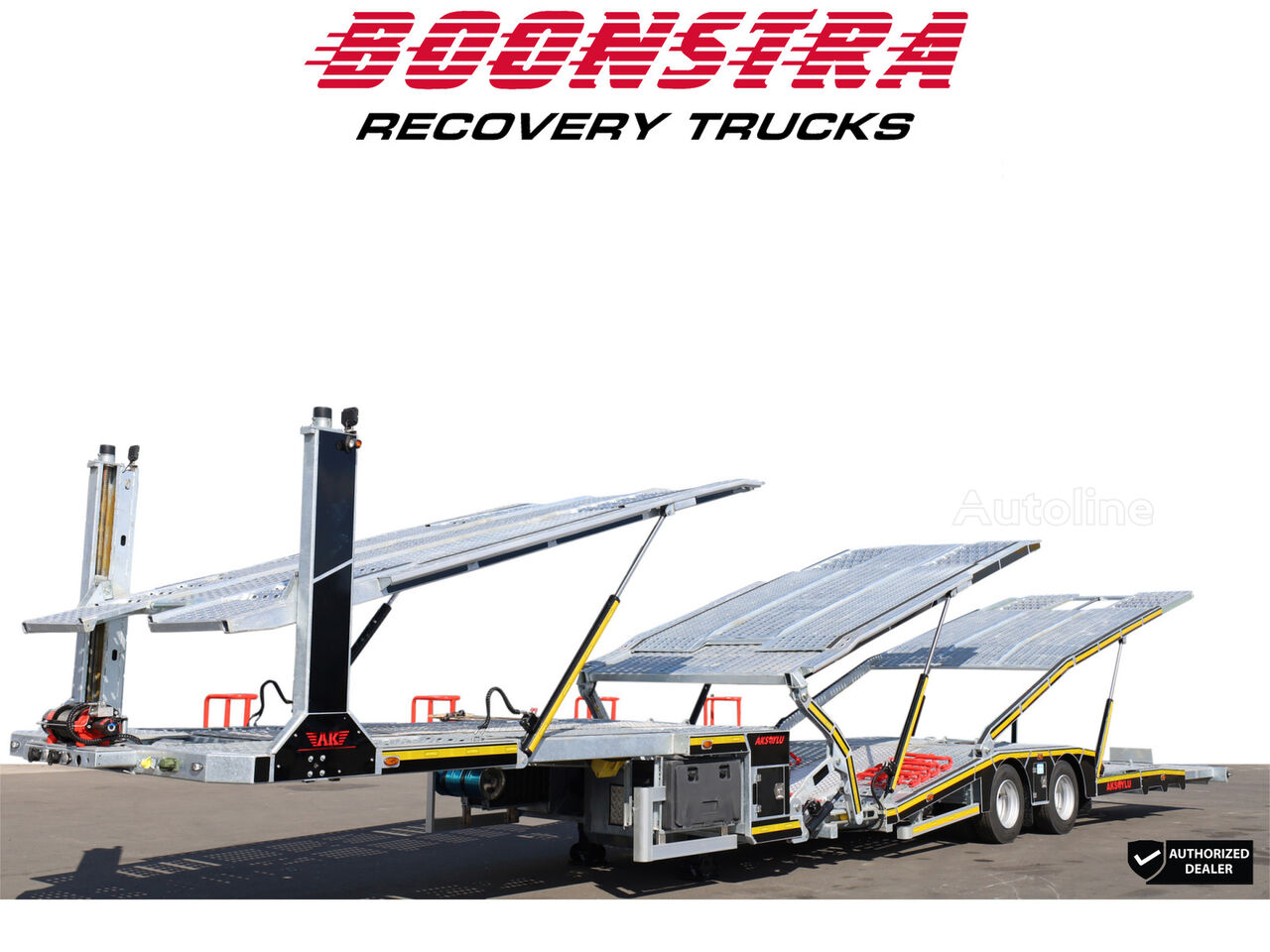 جديدة العربات نصف المقطورة شاحنة نقل السيارات Aksoylu AKT2 6-Car Transport 2x Winch Remote TPMS NIEUW!! Direct leverba - Autoline