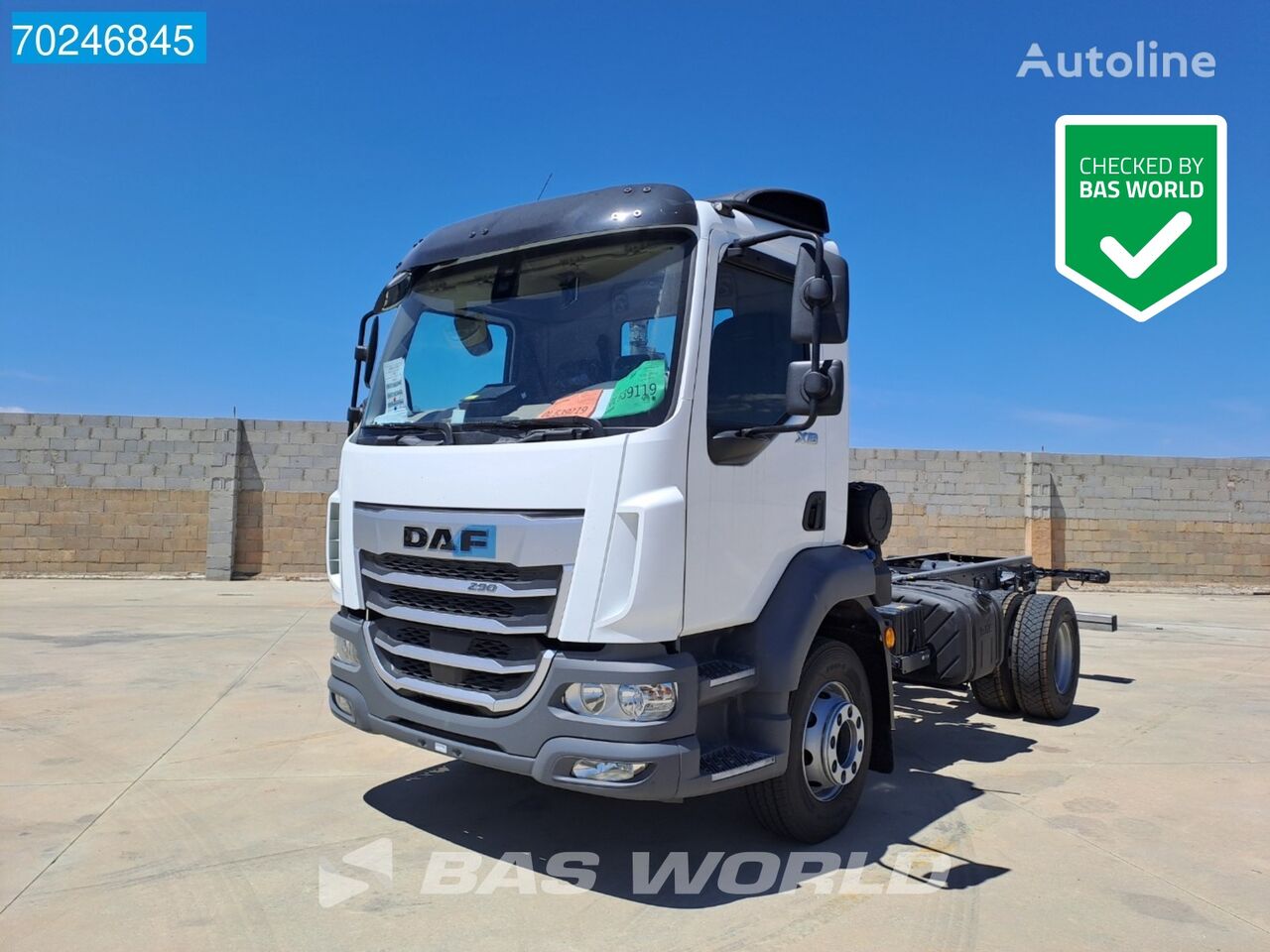 нови камион-шасија DAF XB 290 4X2 NEW manual chassis backup camera LDW FCW Euro 6