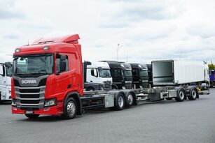 camion châssis Scania R 450 / ACC / EURO 6 / ZESTAW BDF / 7.15 , 7,45 , 7,82 M / WINDA + remorque châssis