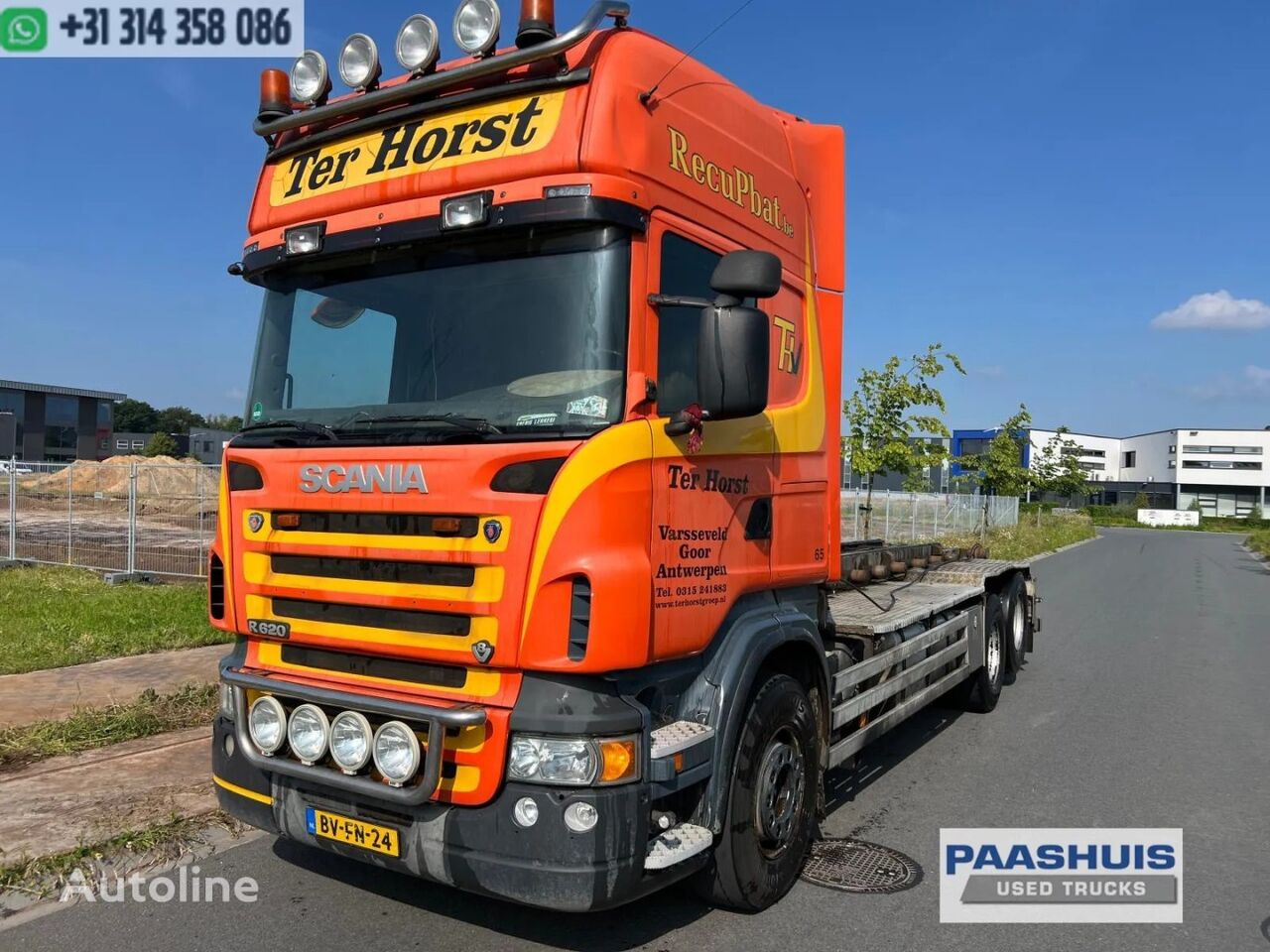 Scania R 620 B 6X2 V8 / retarder / steel spring /airco chassis truck