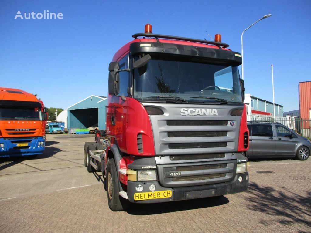 Scania R420 R 420 EURO 3 10 TYRES 6X4 BIG AXELS FULLSTEELSUSPENSION chassis truck