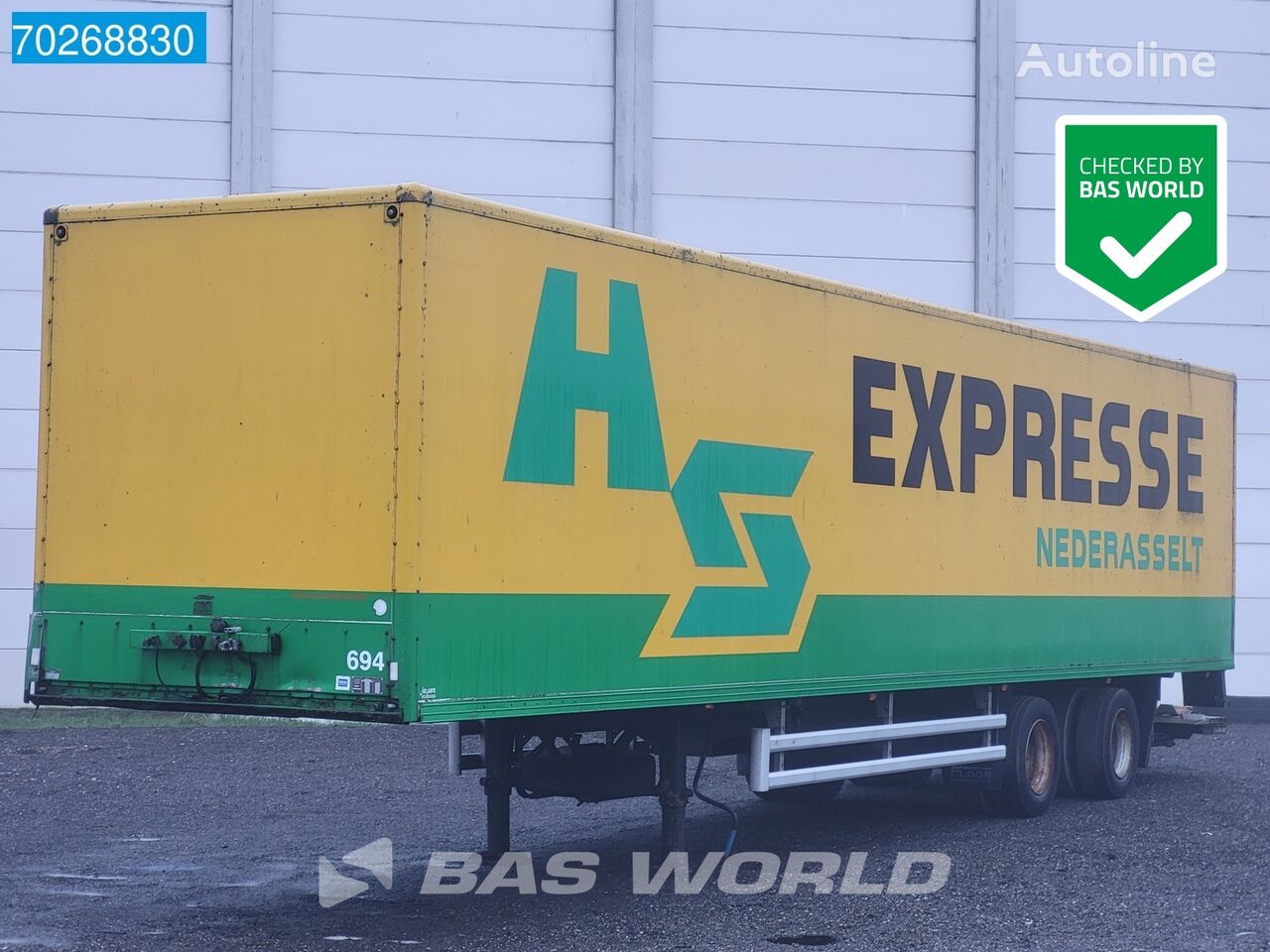 Floor FL0-12-20K1 2 axles Lenkachse Ladebordwand Hardholze Boden closed box semi-trailer