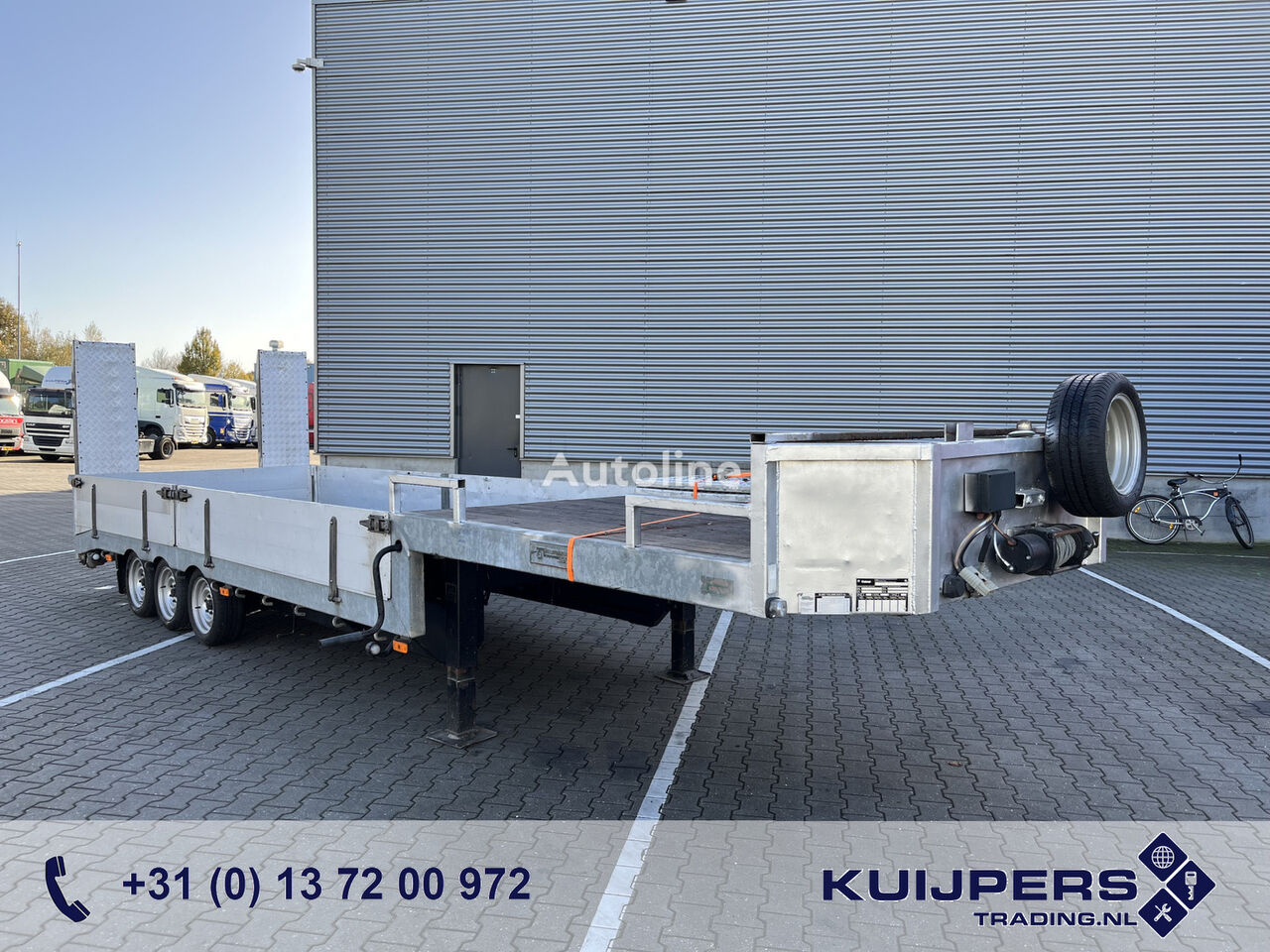 semirimorchio furgone Veldhuizen P 27-3 Dieplader - Lowloader / Lier - Winch