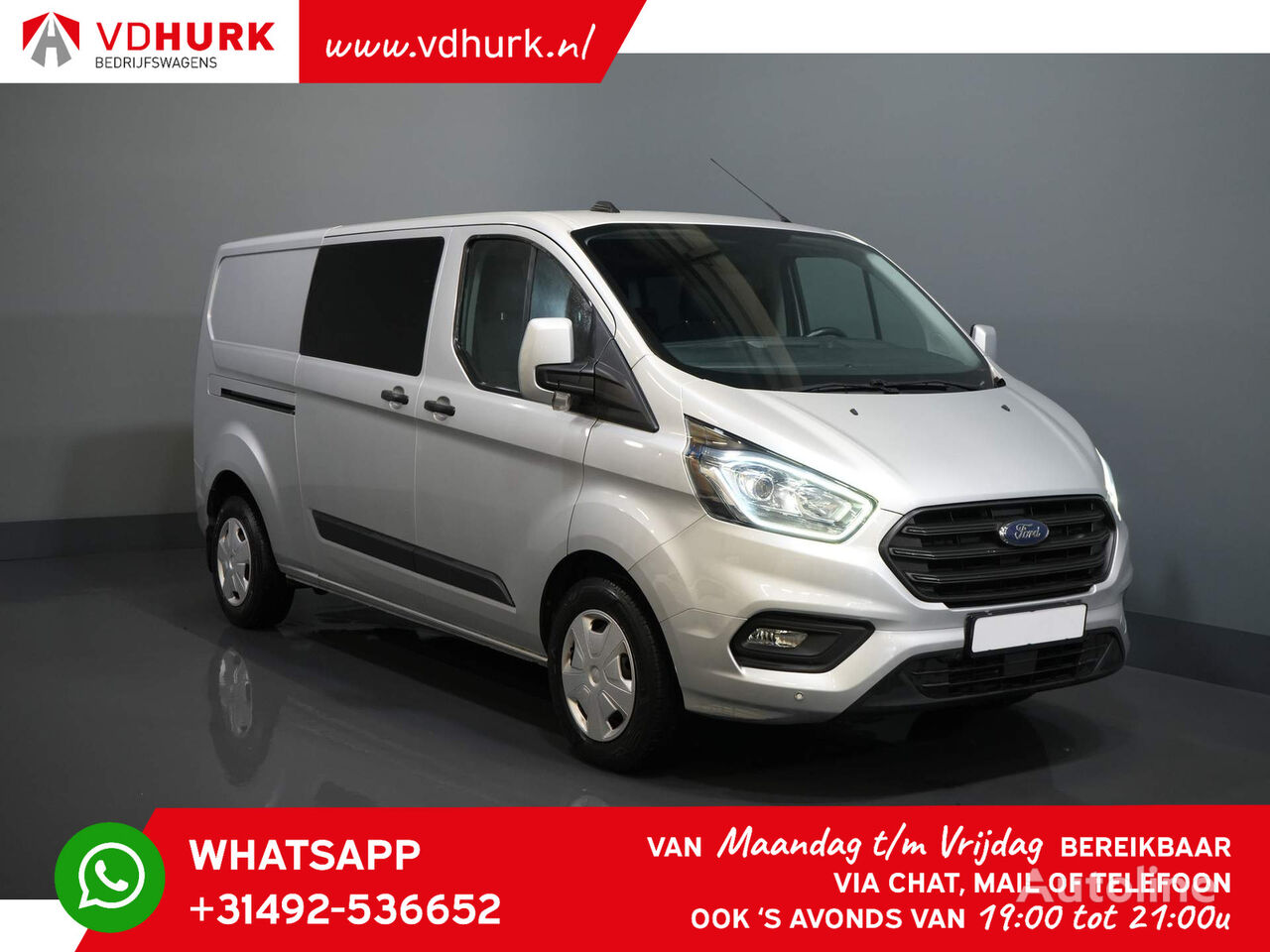 микроавтобус фургон Ford Transit Custom 2.0 TDCI 130 pk L2 DC Dubbel Cabine 2.8t Trekverm