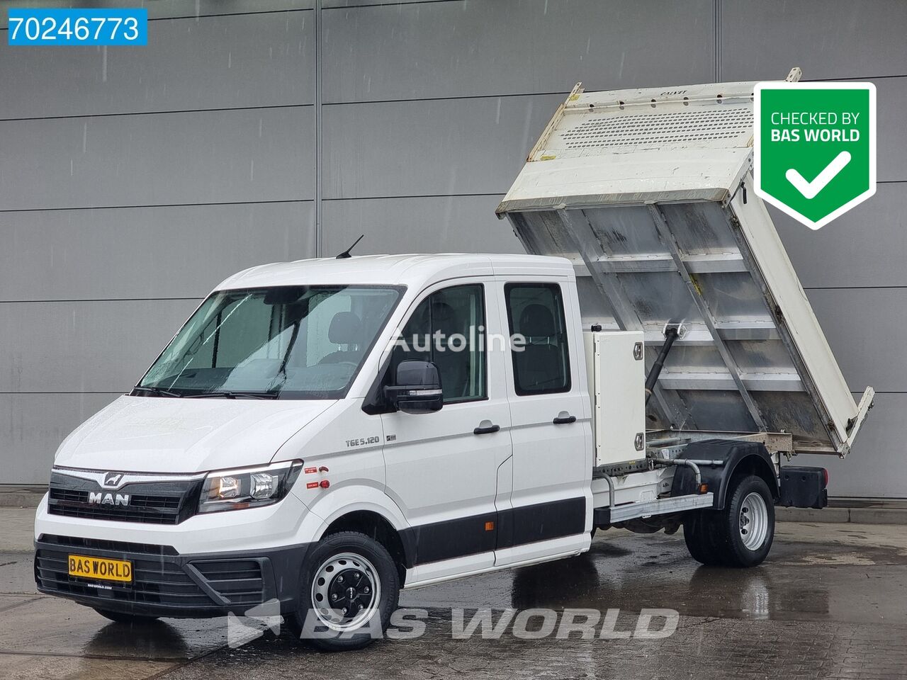 MAN TGE 5.120 Kipper Dubbel Cabine met kist 3500kg trekhaak Airco Cr dump truck < 3.5t