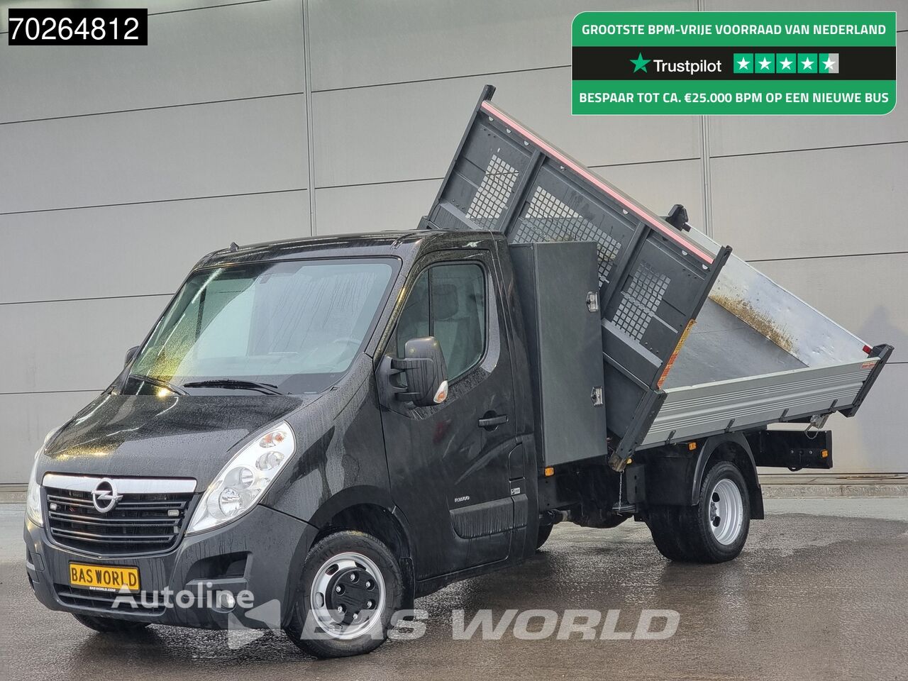 Opel Movano 165PK Euro6 3 zijdige Kipper met Kist 3.5t Trekhaak Airco dump truck < 3.5t