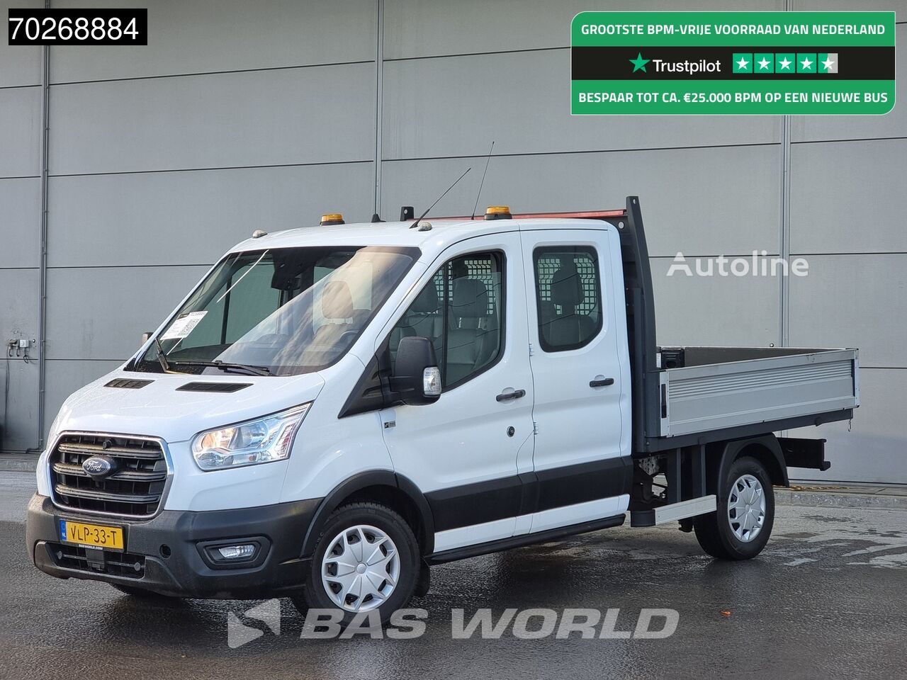 bortinis sunkvežimis < 3.5t Ford Transit 130pk Euro6 Trekhaak Airco Cruise Open Laadbak Dubbel ca