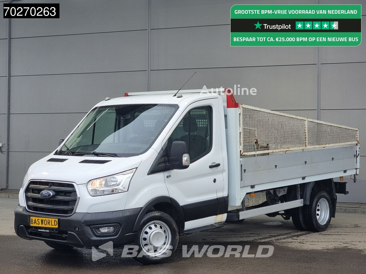 Ford Transit 130pk Open Laadbak Dubbellucht Trekhaak Airco Cruise Pri flatbed truck < 3.5t