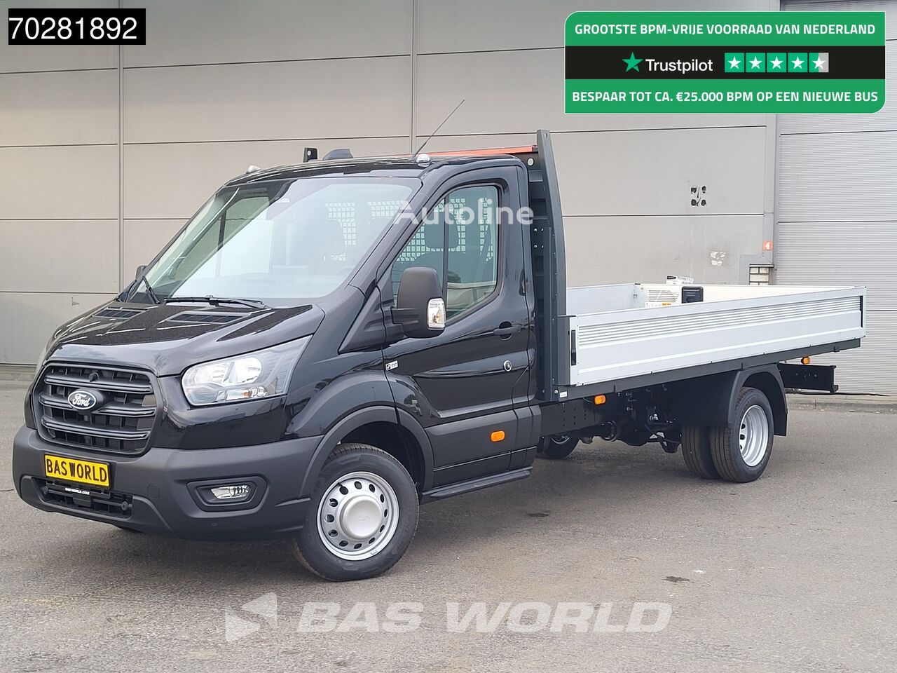 Новый бортовой грузовик < 3.5т Ford Transit 170pk Open Laadbak Dubbellucht 3,5t Trekhaak Airco Cruis - Autoline