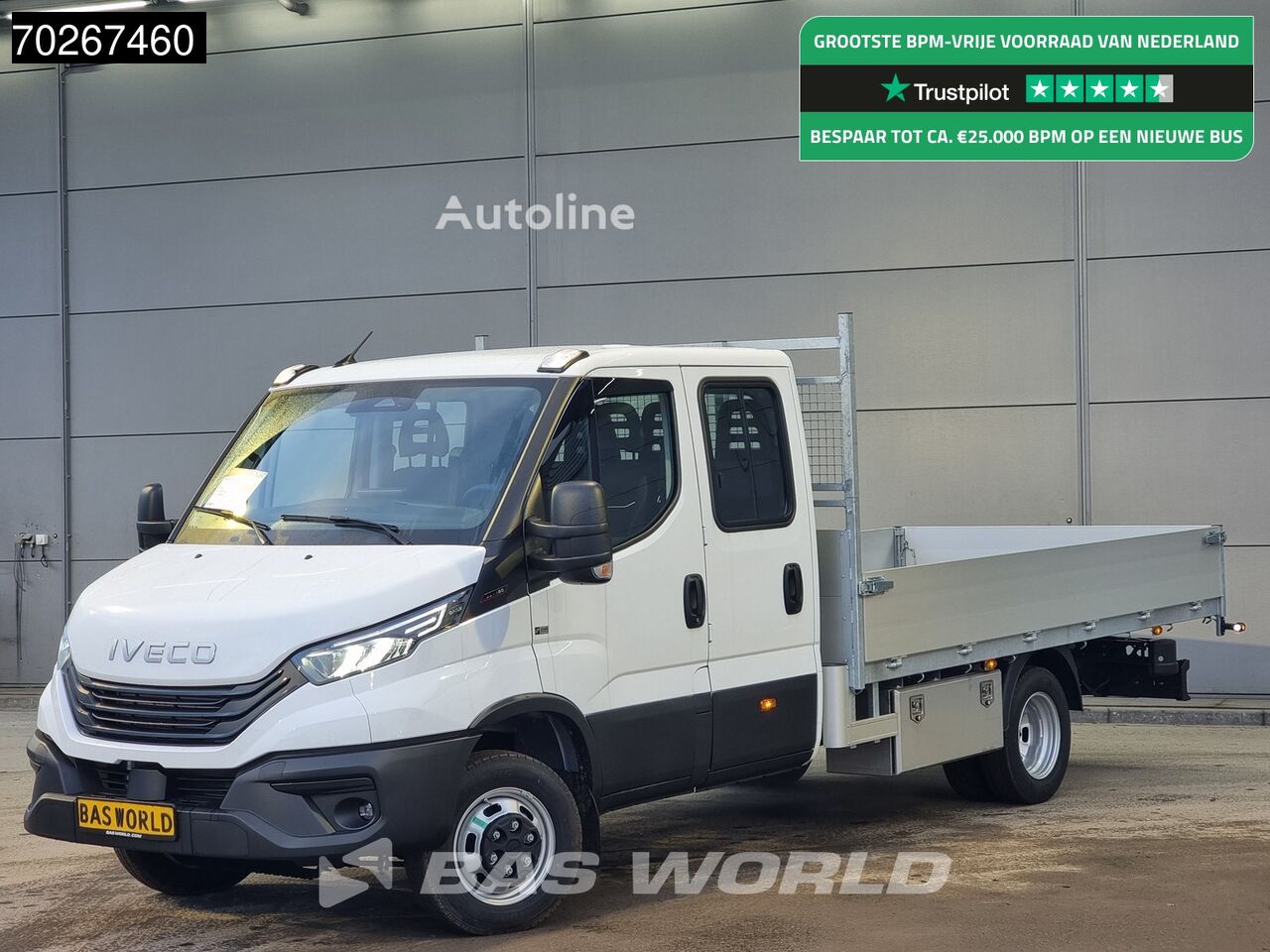 new IVECO Daily 35C18 3.0L 180PK Nwe model 2025 NL Open laadbak 2xRVS kist flatbed truck < 3.5t